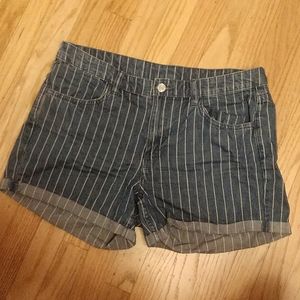 Striped Denim Shorts Size 10